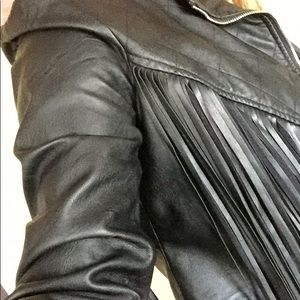 Leather Jacket with Fringe